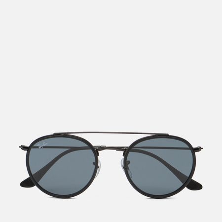 Солнцезащитные очки Ray-Ban Round Double Bridge, цвет чёрный