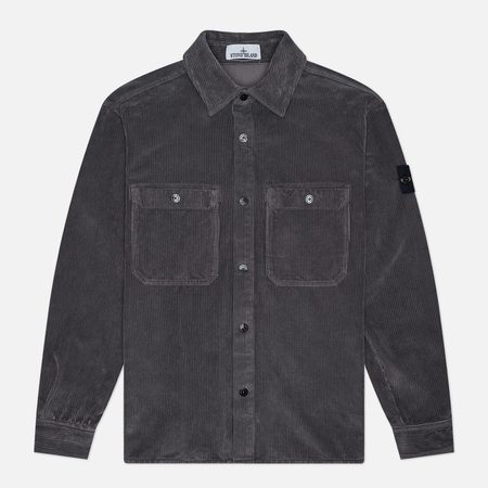 Мужская рубашка Stone Island Organic Cotton Corduroy 800, цвет серый