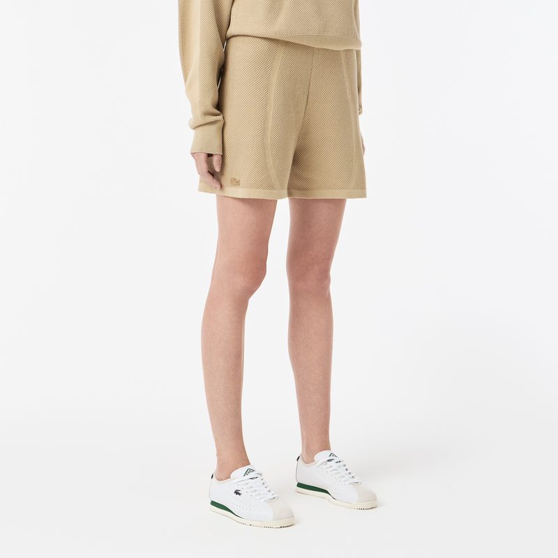Женские рельефные шорты Lacoste из смеси хлопка 3