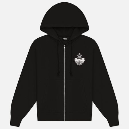 Мужская толстовка Stussy Built To Last Zip Hoodie, цвет чёрный