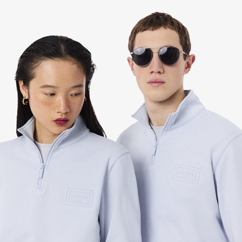 Хлопковая толстовка Lacoste унисекс с воротником-стойкой 2
