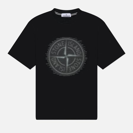 Мужская футболка Stone Island Optical Two Print, цвет чёрный