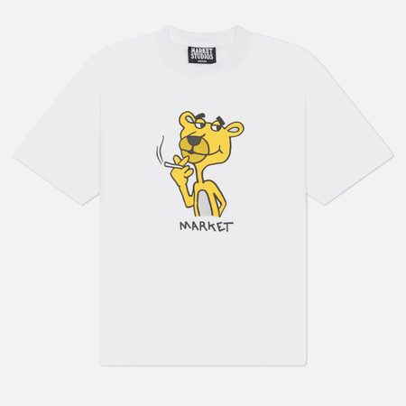 Мужская футболка MARKET Yellow Panther, цвет белый