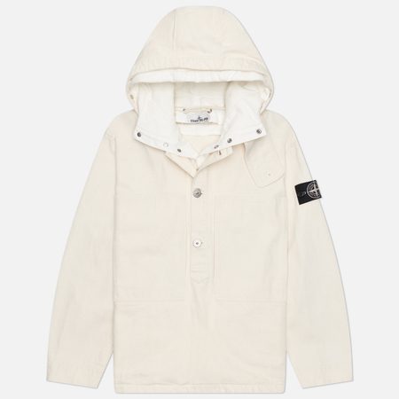 Мужская куртка анорак Stone Island Natural Cotton Gabardine Raw Beauty, цвет бежевый
