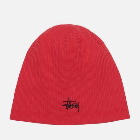 Шапка Stussy Skullcap Waffle, цвет красный