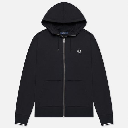 Мужская толстовка Fred Perry Zip Through Hoodie, цвет чёрный