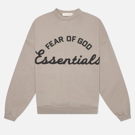 Мужская толстовка Fear of God ESSENTIALS Training 90's Crewneck, цвет бежевый