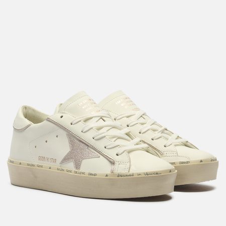 Женские кроссовки Golden Goose Hi Star Glitter Star, цвет белый