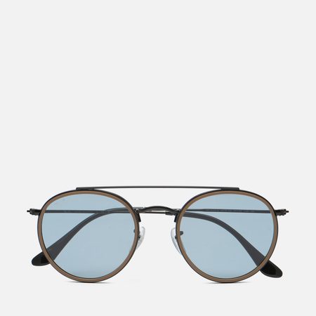 Солнцезащитные очки Ray-Ban Round Double Bridge, цвет чёрный