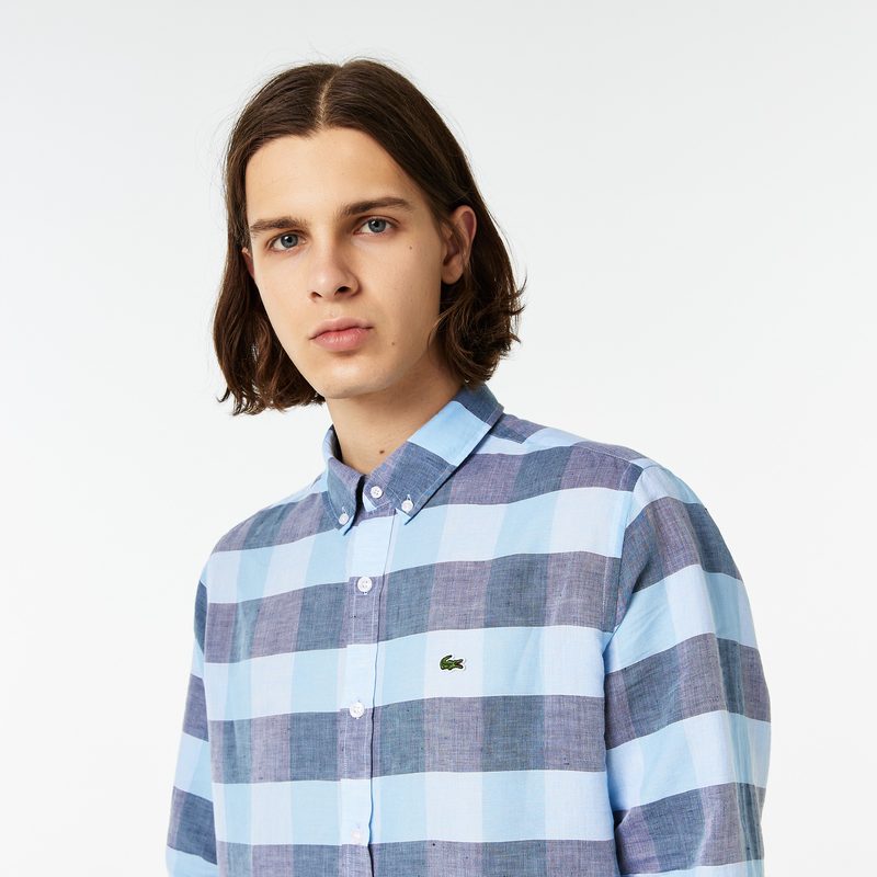 Мужская рубашка Lacoste приталенного кроя из льна 3