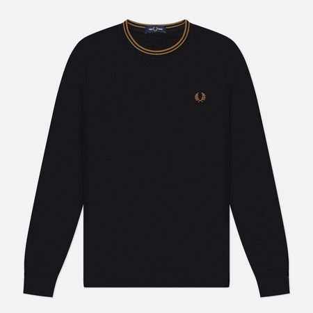 Мужской лонгслив Fred Perry Twin Tipped, цвет чёрный