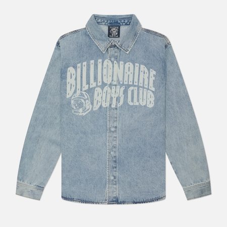 Мужская рубашка Billionaire Boys Club Faded Arch Logo Denim, цвет голубой