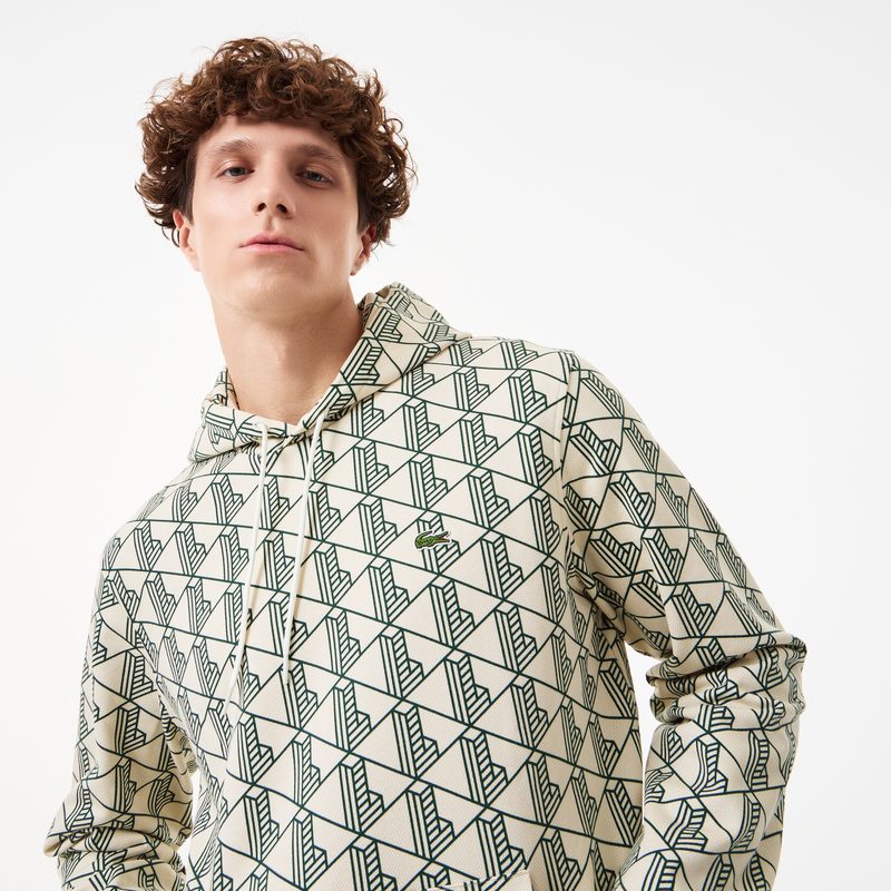 Мужская флисовая толстовка - худи Lacoste Monorgam 5