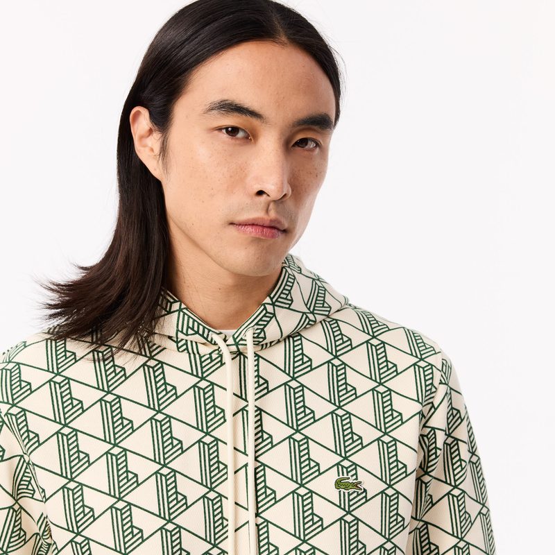 Мужская флисовая толстовка - худи Lacoste Monorgam 3