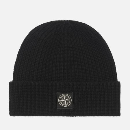 Шапка Stone Island Light RWS Geelong Wool, цвет чёрный