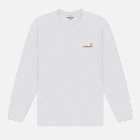 Мужской лонгслив Carhartt WIP American Script, цвет серый