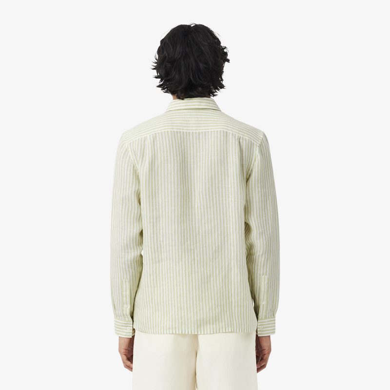 Мужская льняная рубашка Lacoste в полоску 2