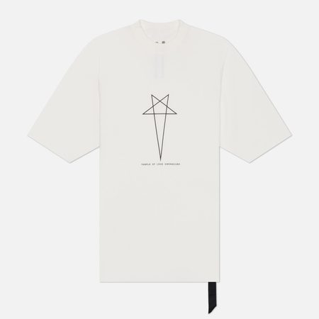 Мужская футболка Rick Owens DRKSHDW Temple Jumbo Pentagram Print, цвет белый