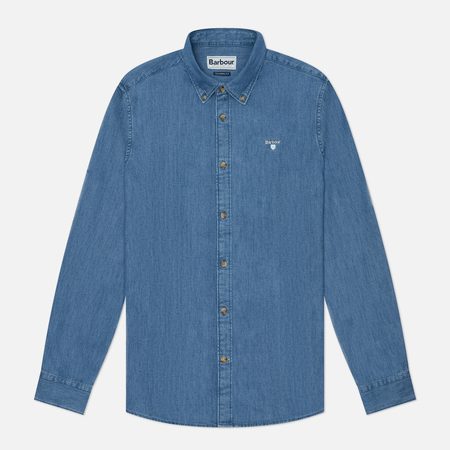 Мужская рубашка Barbour Denim Crest Tailored, цвет синий