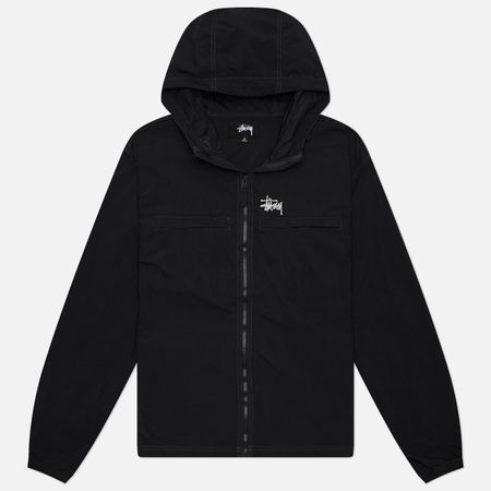 Мужская куртка ветровка Stussy Lightweight Hooded, цвет чёрный