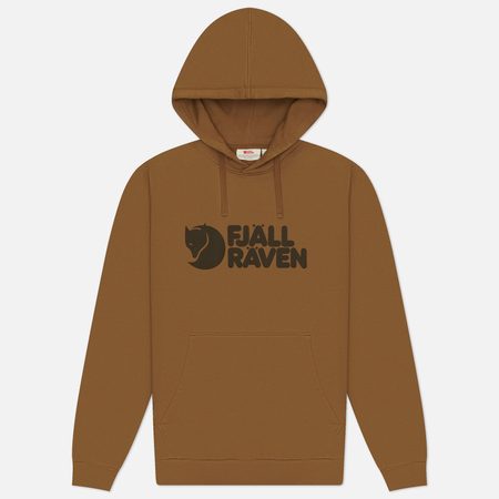 Мужская толстовка Fjallraven Logo Hoodie, цвет коричневый