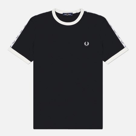 Мужская футболка Fred Perry Taped Ringer Regular, цвет чёрный