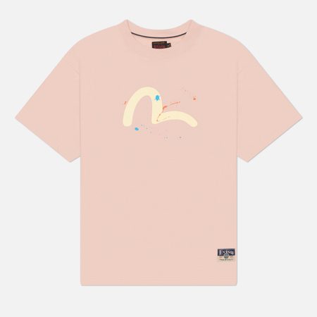 Мужская футболка Evisu Heritage Seagull & Daicock Printed Splash, цвет розовый