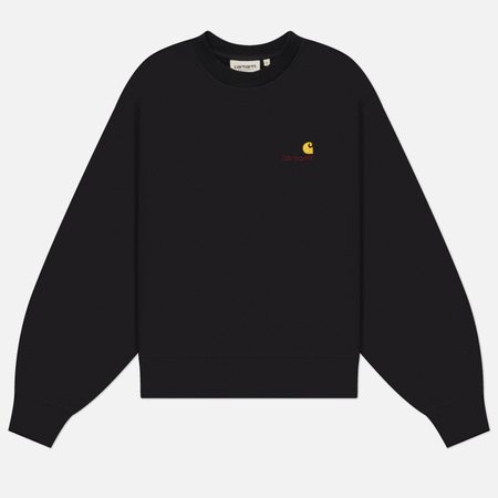 Женская толстовка Carhartt WIP W' American Script, цвет чёрный