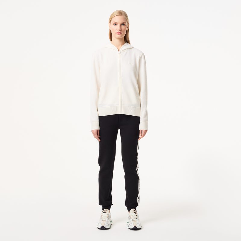 Женский шерстяной свитер-толстовка Lacoste на молнии с капюшоном 5