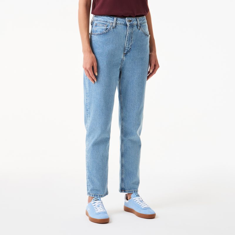 Женские прямые джинсы Lacoste с высокой талией 3
