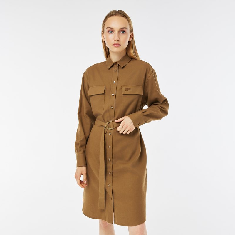 Платье Lacoste стандартного кроя с длинными рукавами и поясом 3