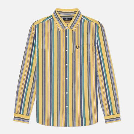 Мужская рубашка Fred Perry Relaxed Stripe, цвет жёлтый