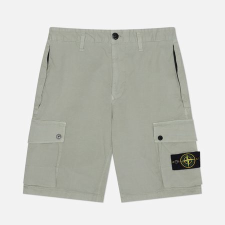 Мужские шорты Stone Island Stretch Organic Cotton Twill Slim, цвет зелёный