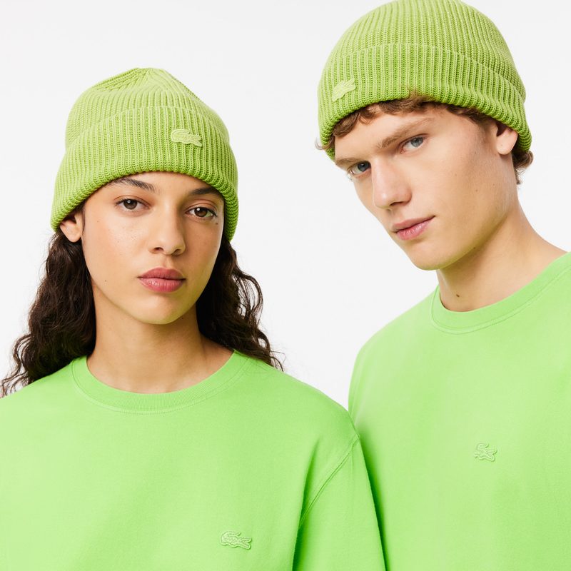 Шапка-бини из хлопка Lacoste унисекс 3