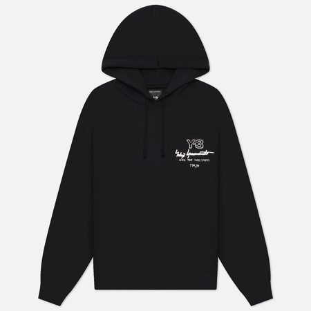 Мужская толстовка Y-3 Graphic Brushed Terry Regular Hoodie, цвет чёрный