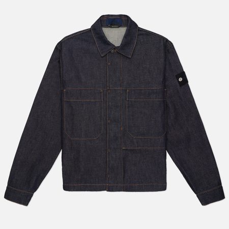 Мужская джинсовая куртка Stone Island Indigo Denim-Raw, цвет синий