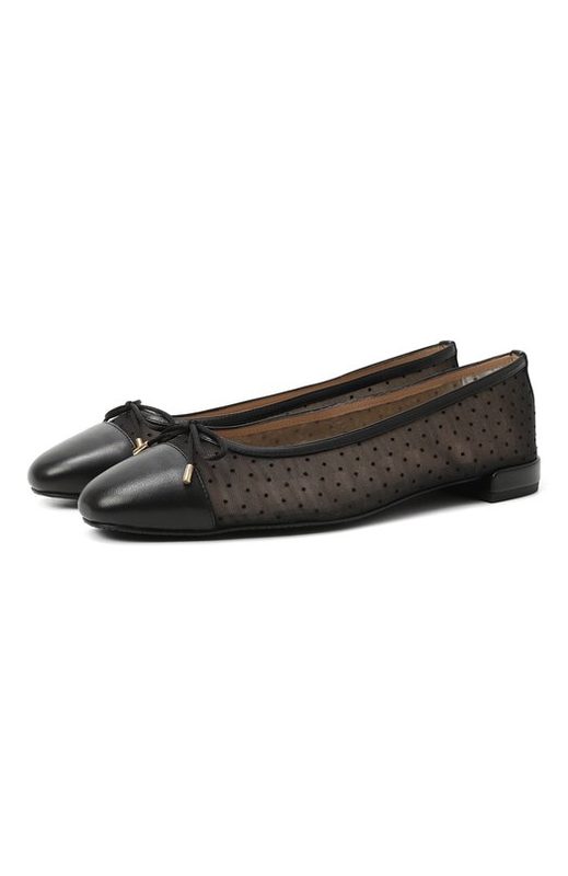 Комбинированные балетки Sleek Bow Stuart Weitzman
