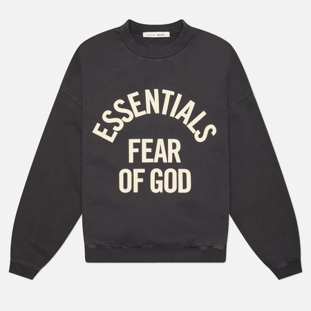 Мужская толстовка Fear of God ESSENTIALS Campus 90's Crewneck, цвет чёрный