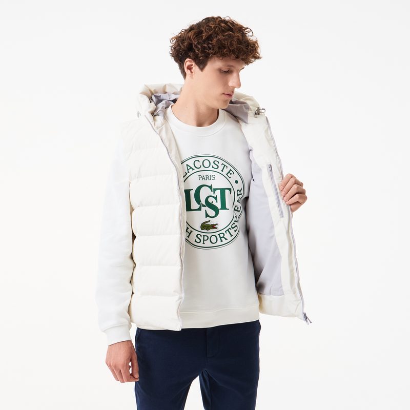 Мужской утеплённый стёганый жилет Lacoste с капюшоном 4