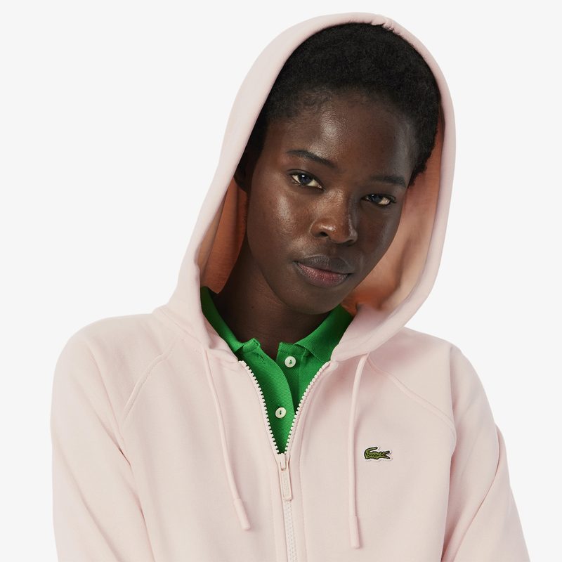 Женская флисовая толстовка Lacoste с капюшоном на молнии 3