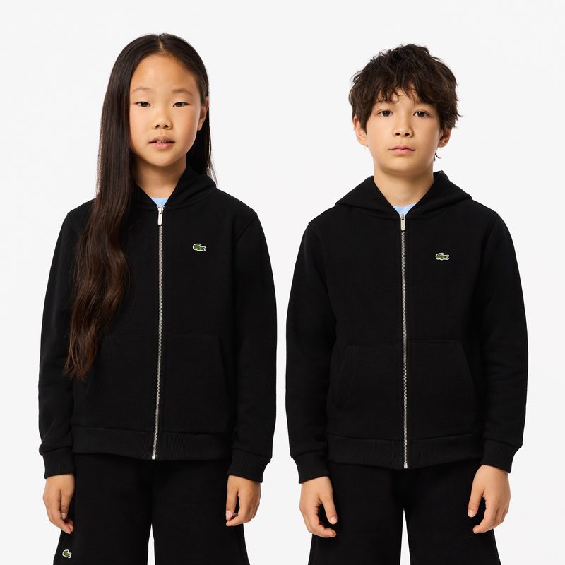 Детская флисовая толстовка Lacoste на молнии с капюшоном