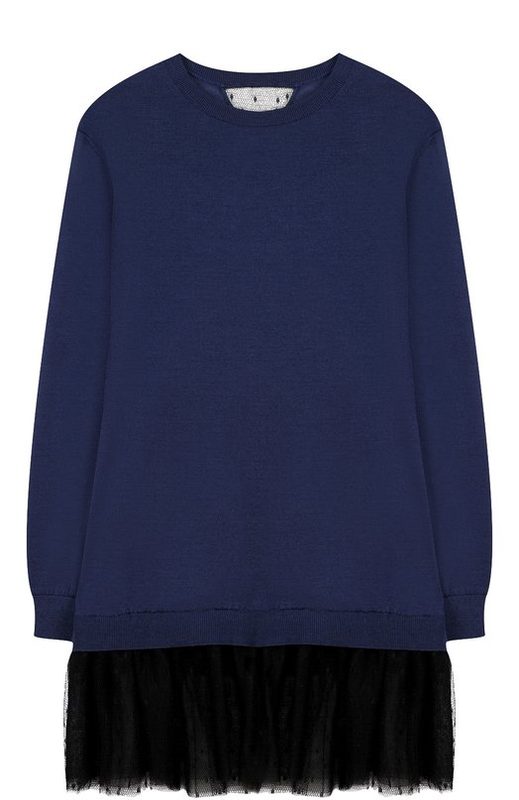 Пуловер из смеси кашемира и шелка с оборкой REDVALENTINO