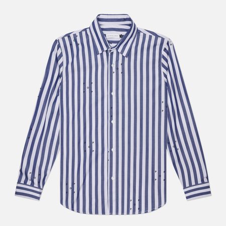 Мужская рубашка Pop Trading Company Logos Stripe, цвет синий