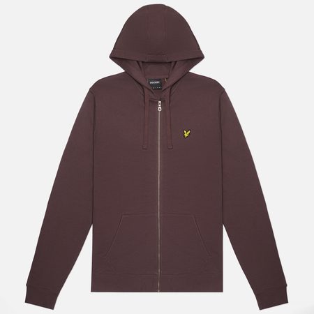 Мужская толстовка Lyle & Scott Loopback Cotton Full Zip Hoodie, цвет коричневый