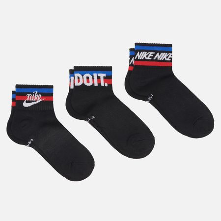 Комплект носков Nike 3-Pack Everyday Essential Ankle, цвет чёрный