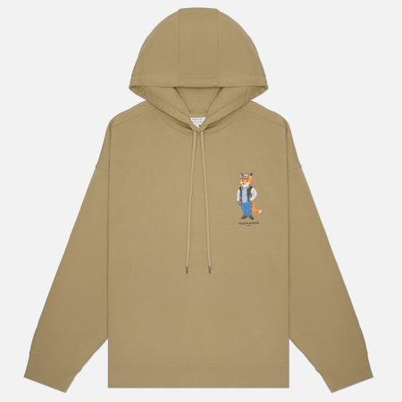 Мужская толстовка Maison Kitsune Dressed Fox Oversize Hoodie, цвет бежевый