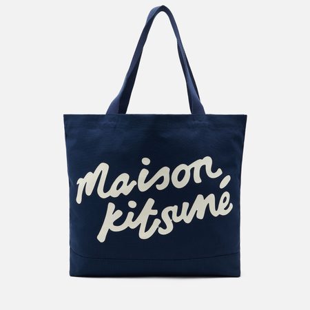 Сумка Maison Kitsune Handwriting Tote, цвет синий