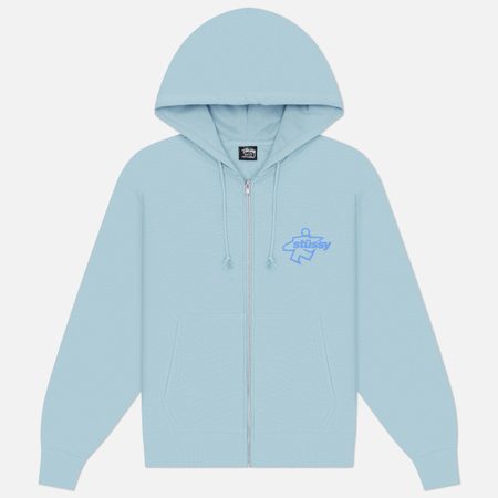 Мужская толстовка Stussy Surf Size Zip Hoodie, цвет голубой