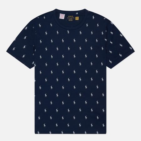 Мужская футболка Polo Ralph Lauren All Over Pony Cotton Jersey Sleep, цвет синий
