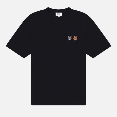 Мужская футболка Maison Kitsune Double Fox Head Comfort, цвет чёрный